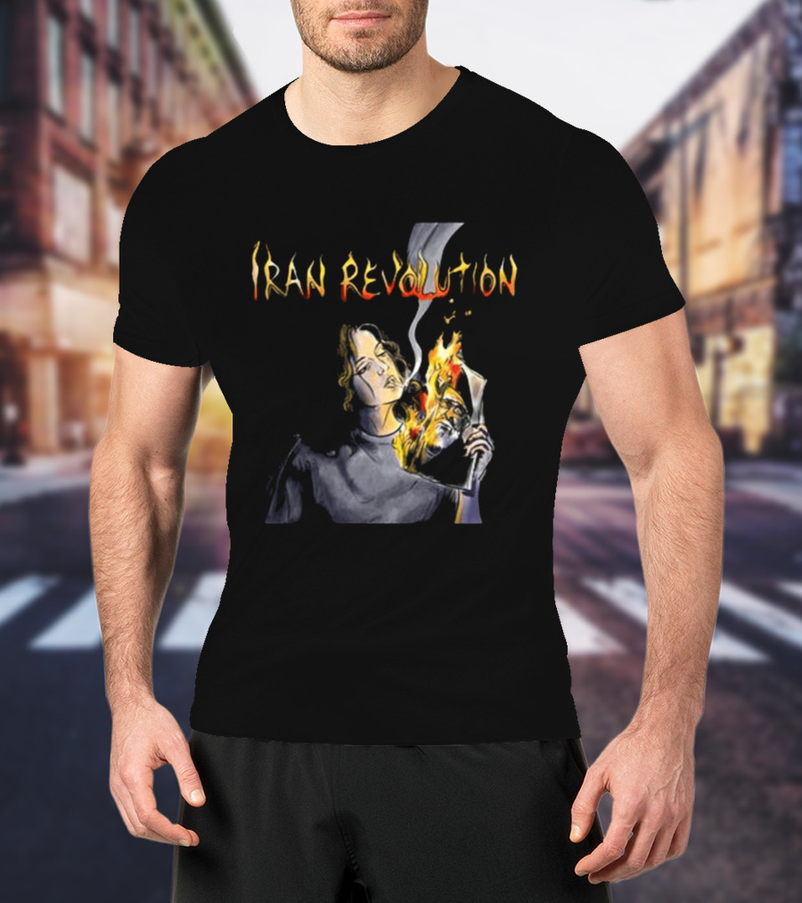 Iran Revolution Smoking Persian Girl Flaming Artistry T-Shirt