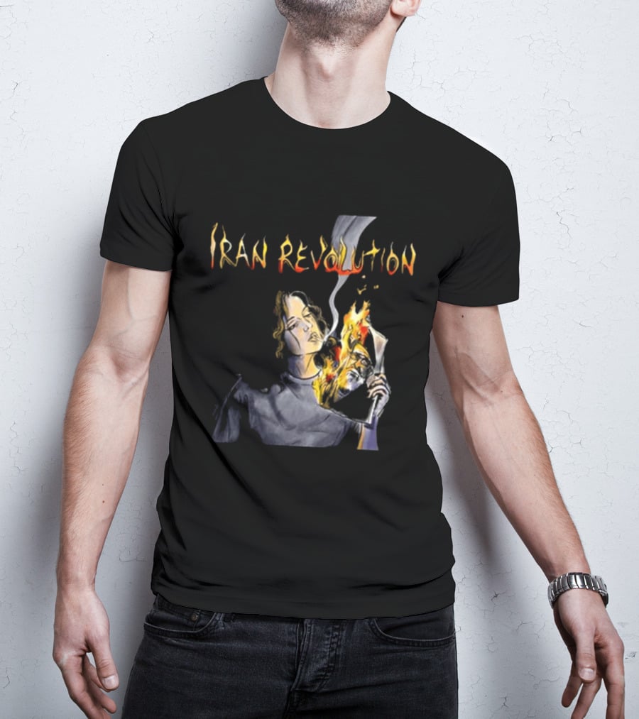 Iran Revolution Smoking Persian Girl Flaming Artistry T-Shirt