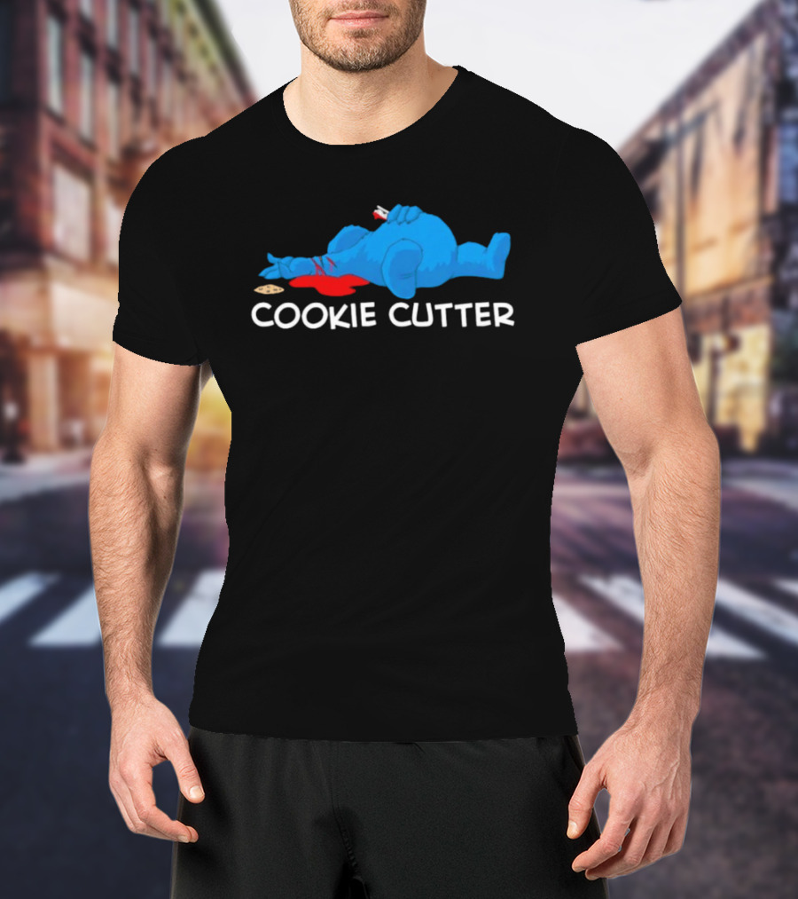 COOKIE CUTTER Blue Monster Humor Cartoon T-Shirt