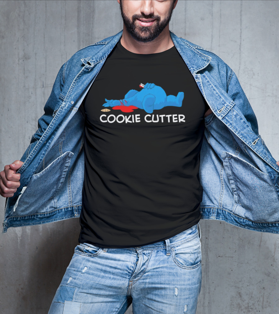 COOKIE CUTTER Blue Monster Humor Cartoon T-Shirt