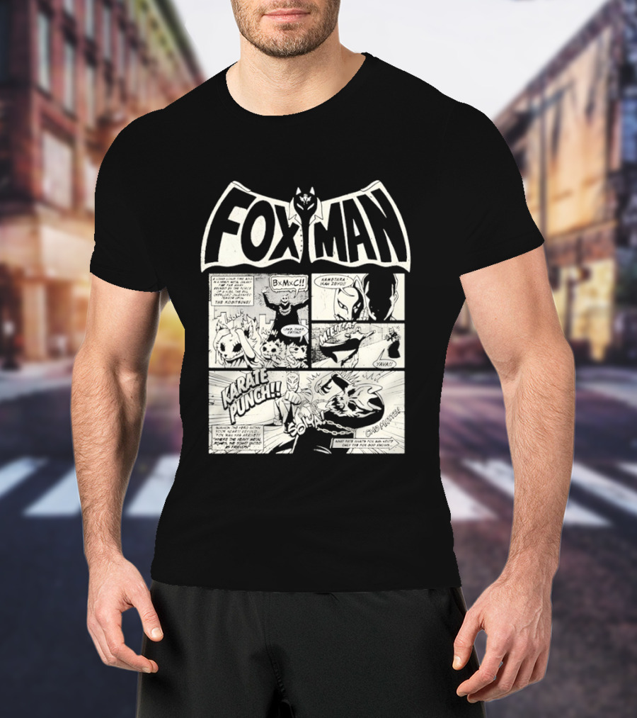 Fox Man Comic Babymetal Dead Pop Festival Japan 2026 Batman Style Panels Graphic Punch T-Shirt