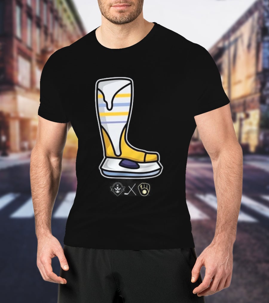 Milwaukee Brewers X Admirals Special Skate Boot Icon With Brewers T-Shirt