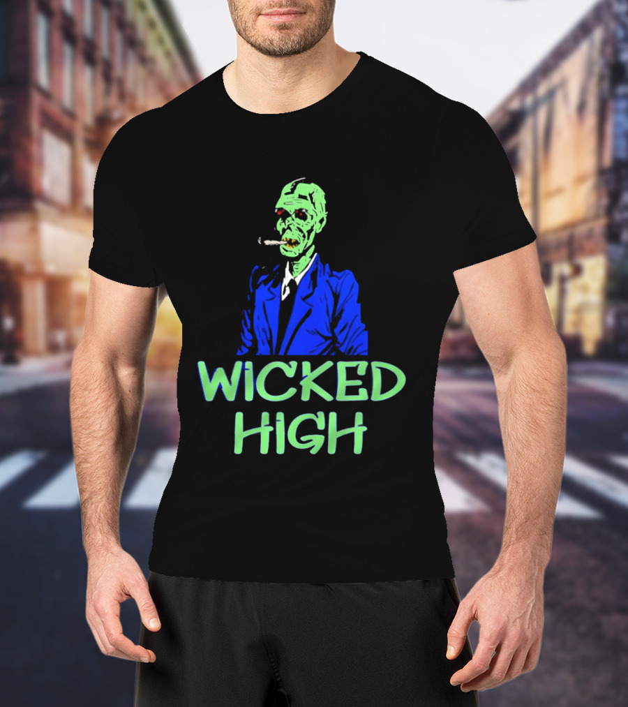 Wicked High Stoned Zombie In Suit Smoking Cigarette T-Shirt