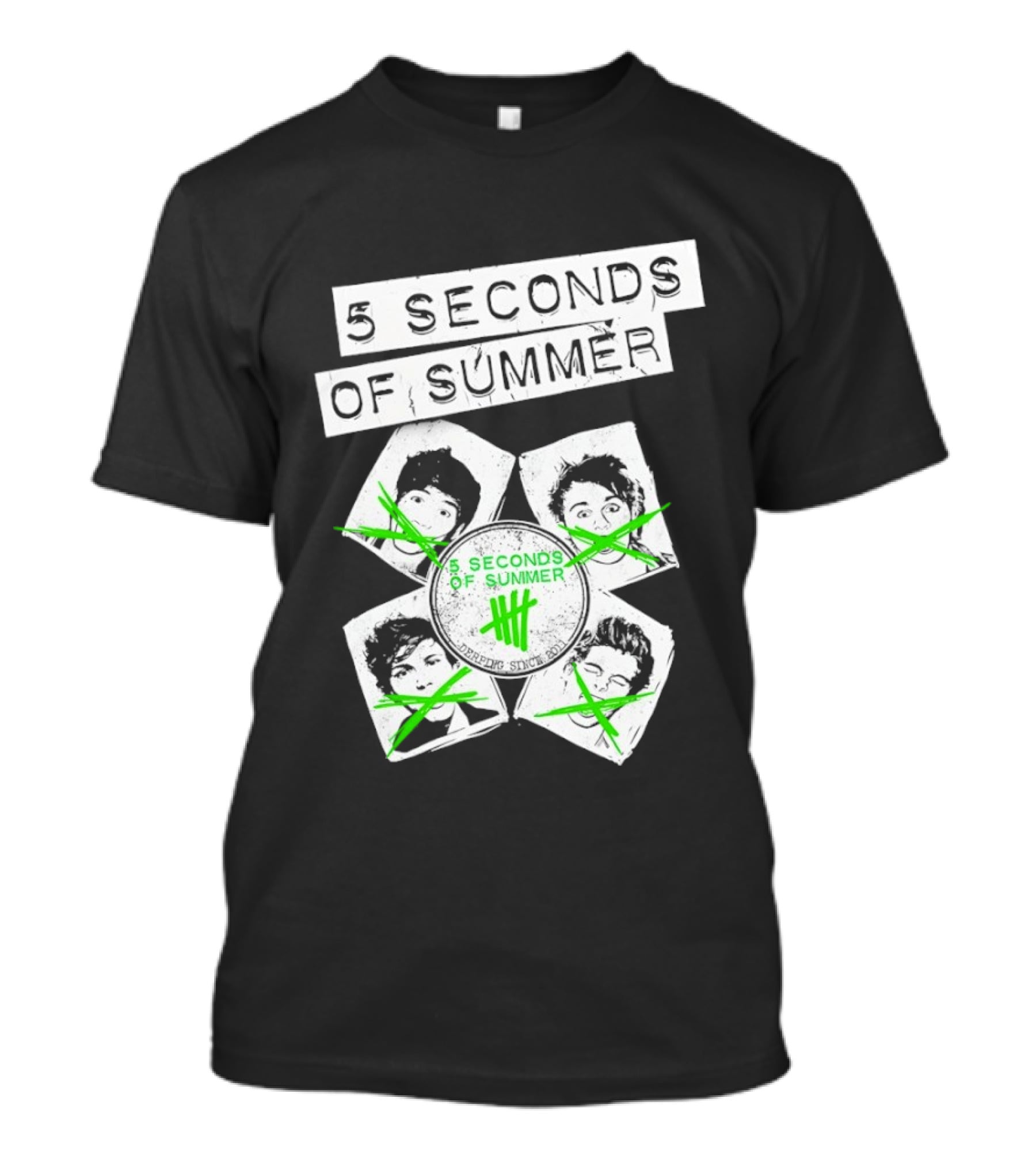 5 Seconds Of Summer 5SOS Green Iconic Faces Derping Since 2011 T-Shirt