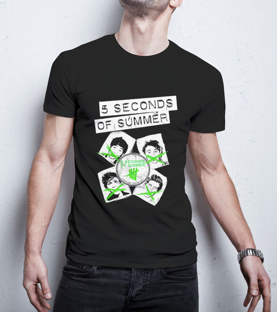 5 Seconds Of Summer 5SOS Green Iconic Faces Derping Since 2011 T-Shirt