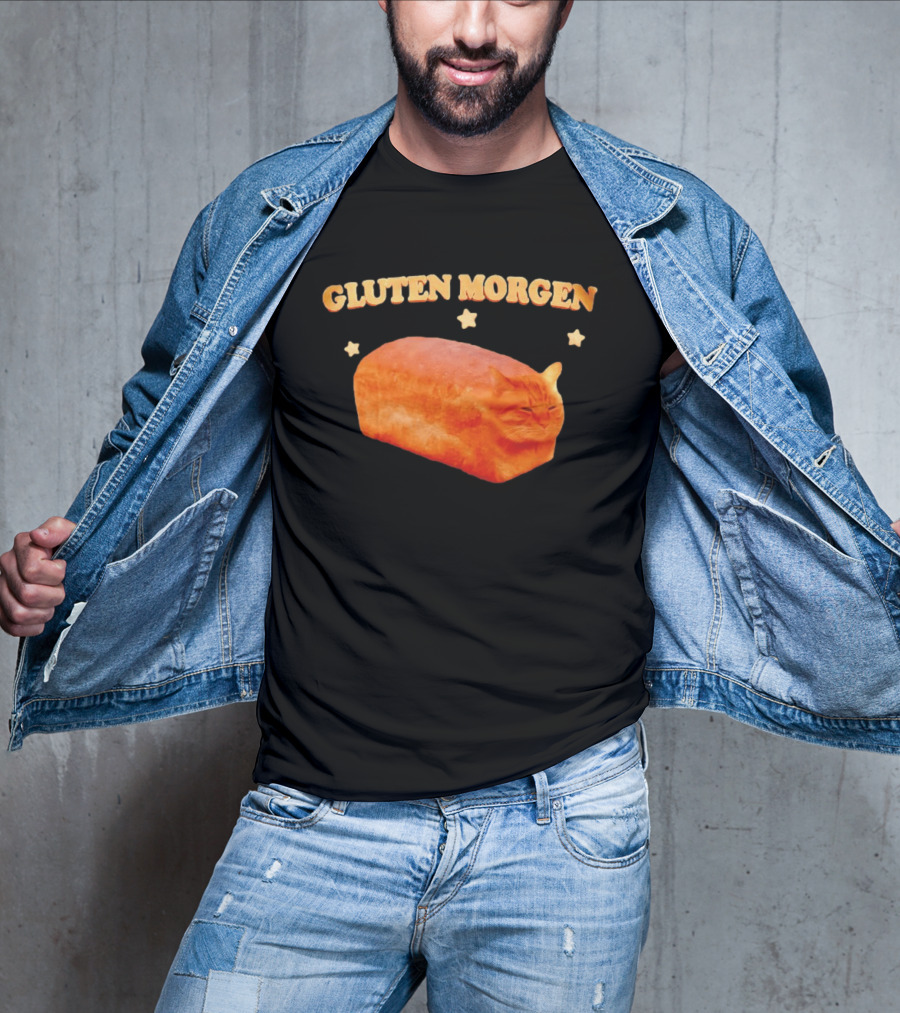 Gluten Morgen Funny Cat Bread Meme Star T-Shirt