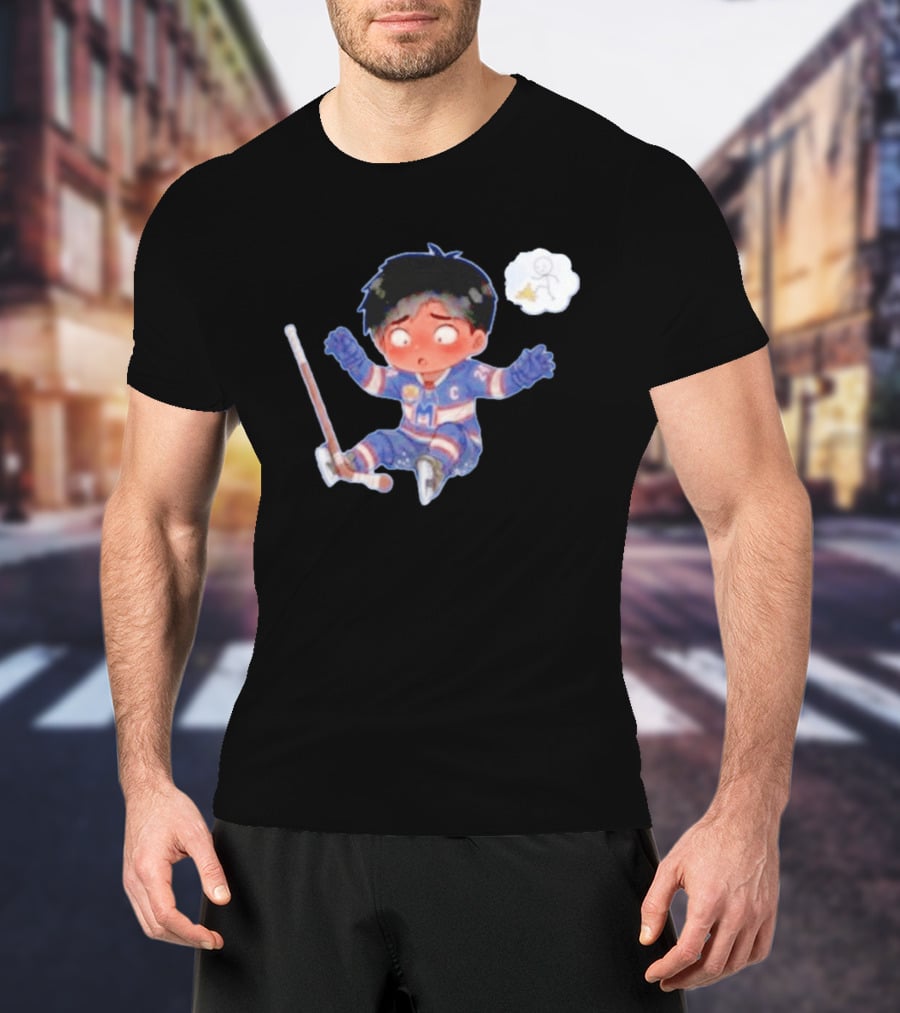 Hollander Chibi Hockey Player Banana Peel Mishap T-Shirt