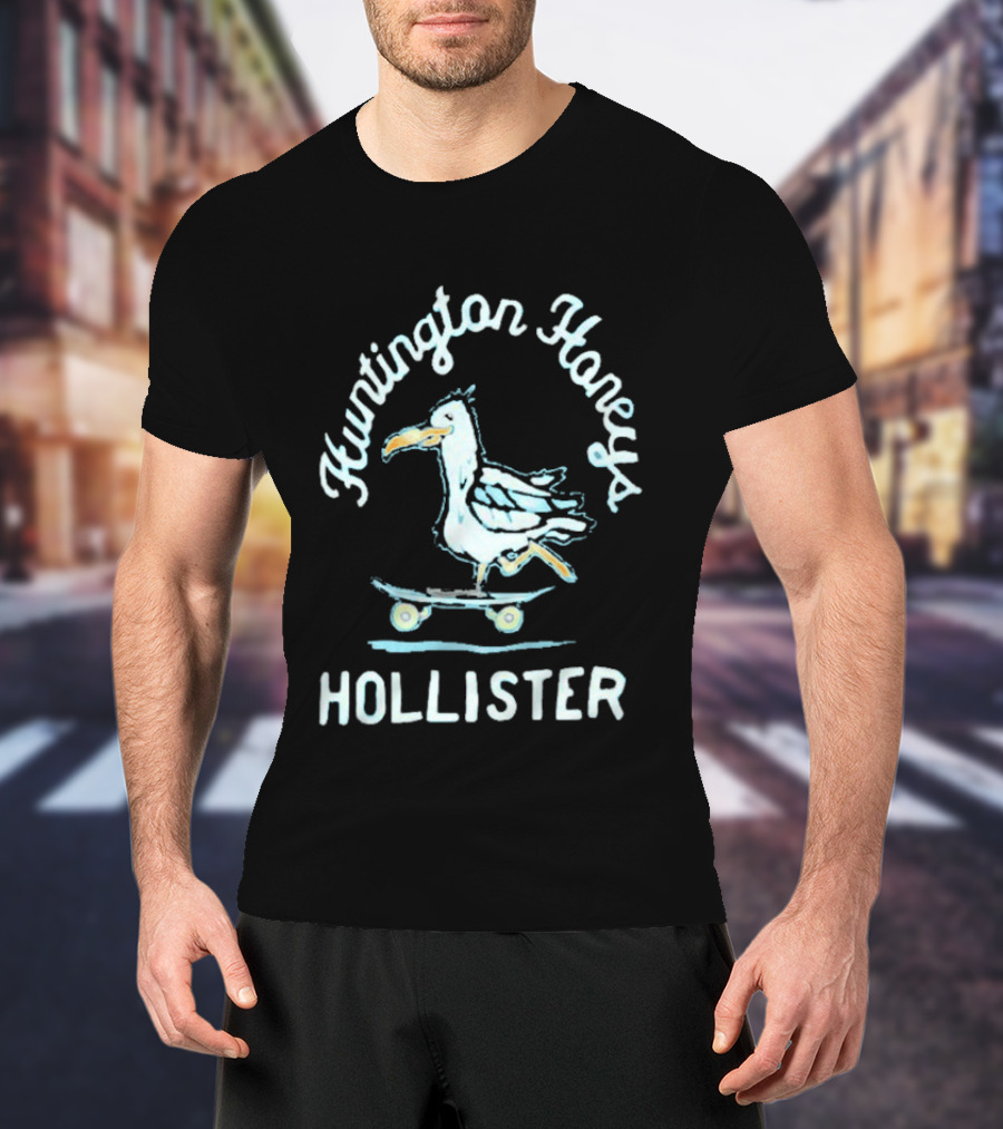 Huntington Honeys Hollister Seagull Skateboarding T-Shirt