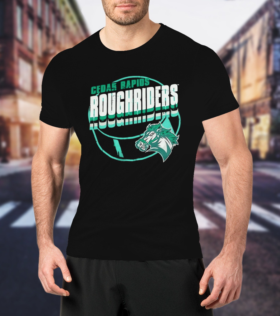 Cedar Rapids RoughRiders Horse Head T-Shirt