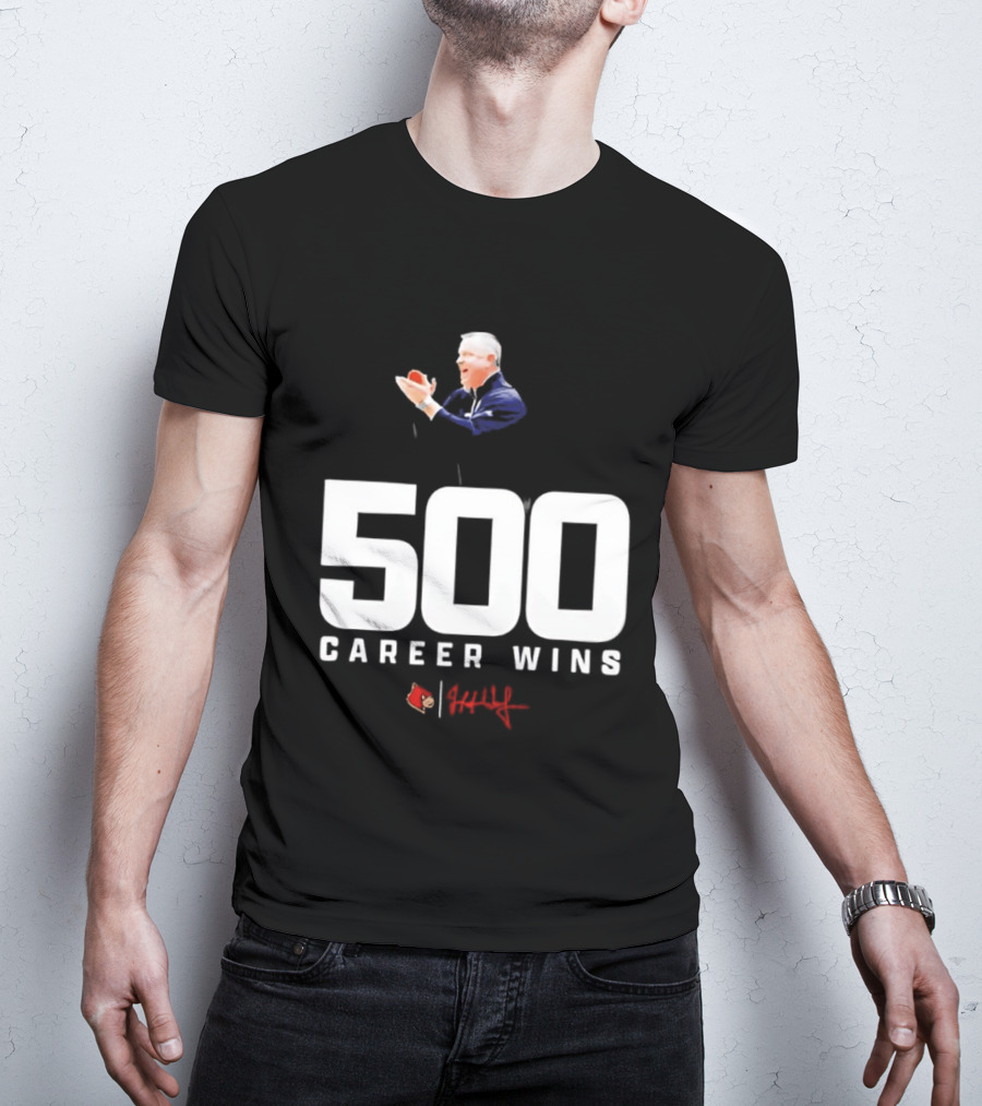 500 Career Wins Coach Jeff Walz Red Cardinals T-Shirt