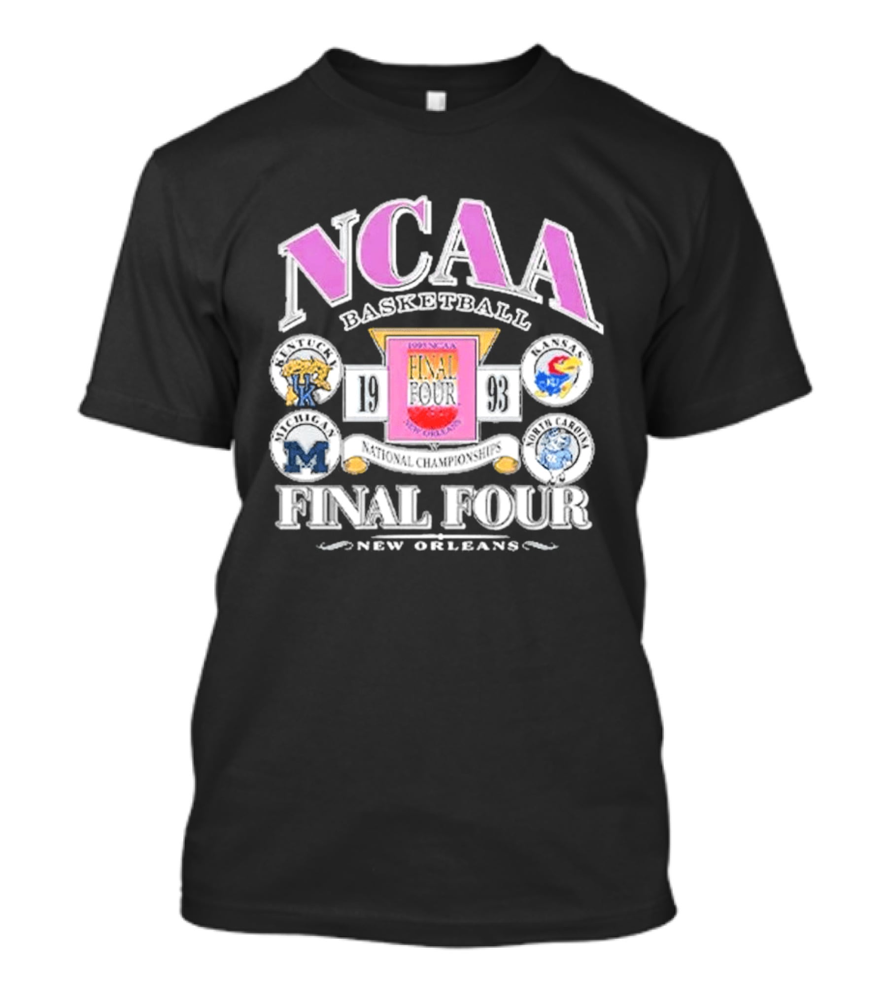 NCAA Basketball Final Four 1993 New Orleans Team Logos T-Shirt