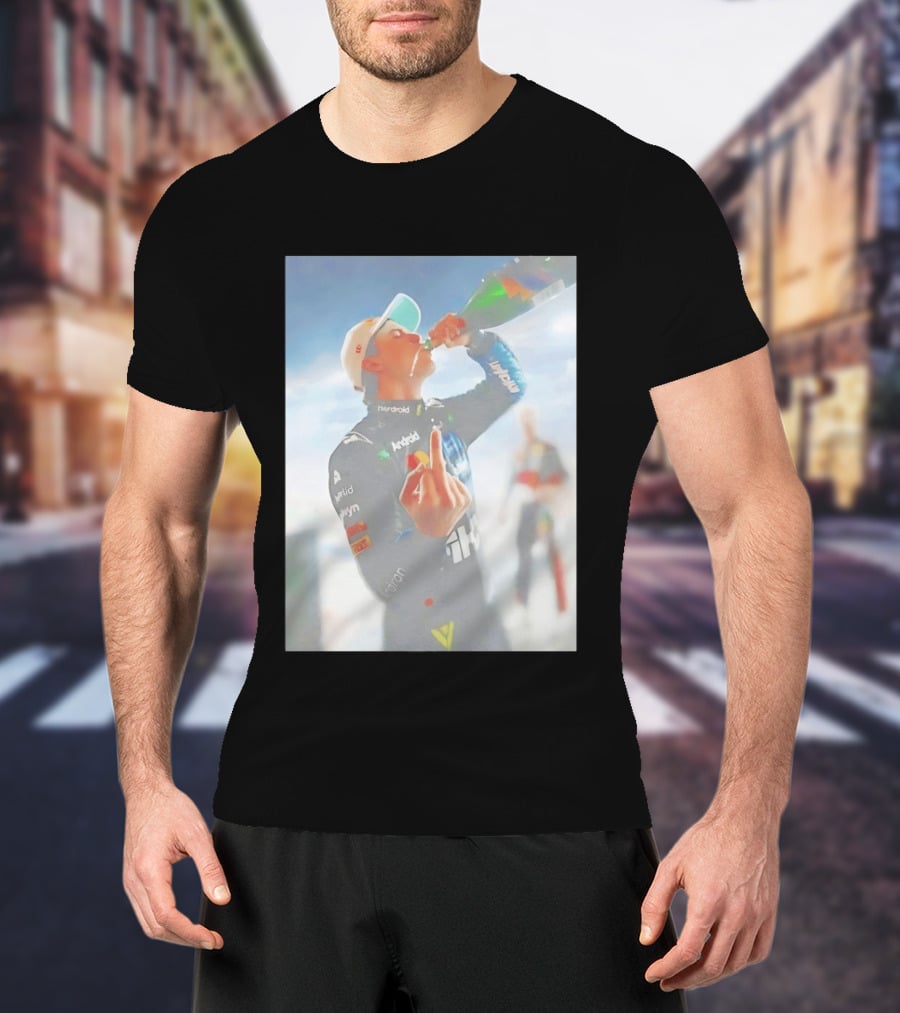 Oscar Piastri 81 Racing Celebration Flipping The Bird Formula One Victory Moment T-Shirt
