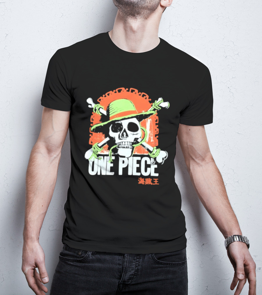 Ripple Junction One Piece Jolly Roger Skull With Hat T-Shirt