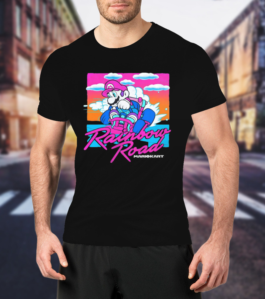 Rainbow Road Super Mario Kart Racing Adventure T-Shirt