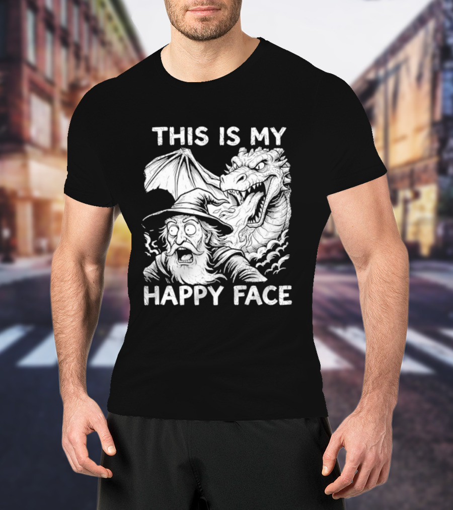 This Is My Happy Face Dungeon Master Dragon Wizard Expression T-Shirt