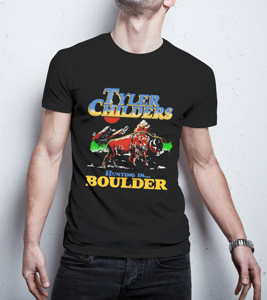 Tyler Childers Hunting In Boulder Oregon 2026 Mountain Buffalo Scene T-Shirt