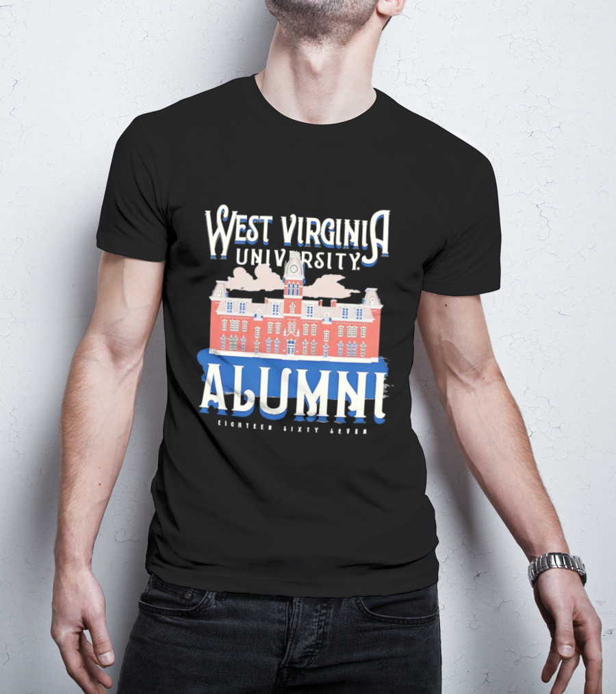 West Virginia University Alumni Eighteen Sixty Seven College Campus Building T-Shirt