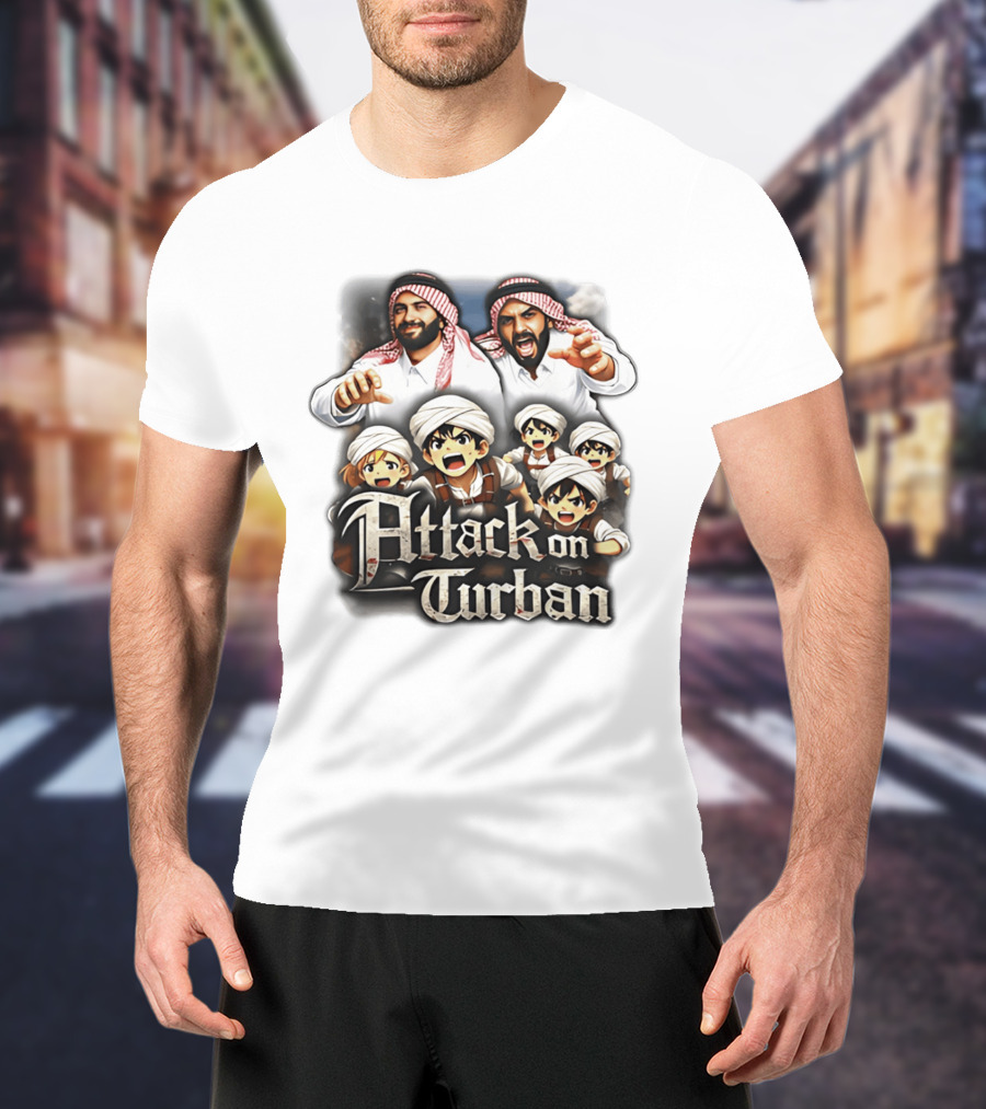 Attack On Turban Anime Characters And Traditional Attire T-Shirt