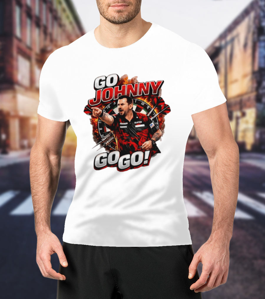 Go Johnny Go Go Jonny Clayton Darts Player Action T-Shirt