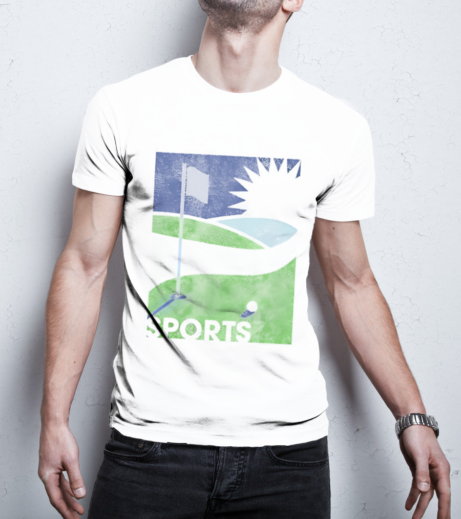 Golf Course Scenery Sports Landscape Sun Flag Ball T-Shirt