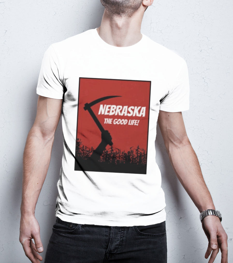 Nebraska The Good Life Hand With Sickle And Crop T-Shirt