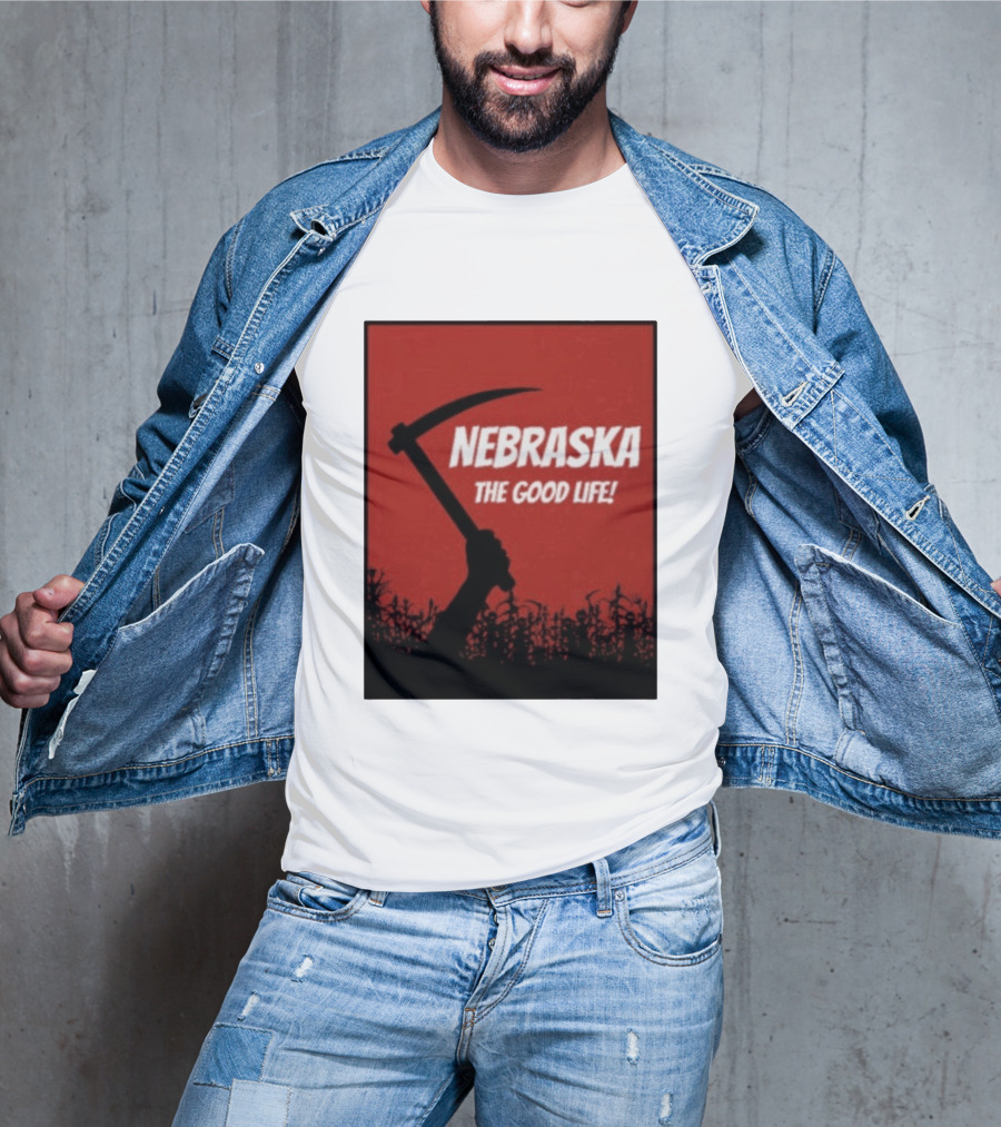 Nebraska The Good Life Hand With Sickle And Crop T-Shirt