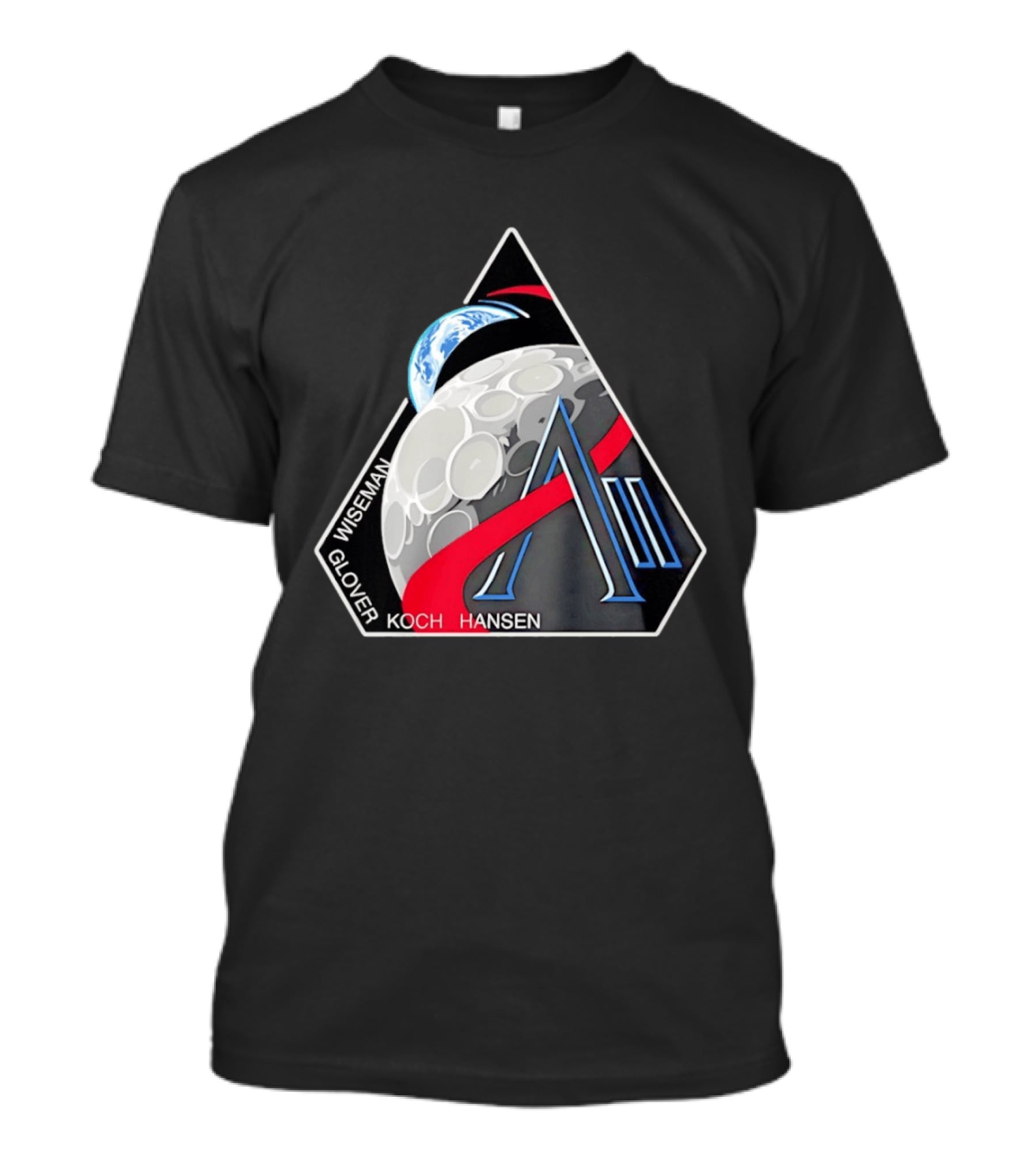 NASA Artemis II Astronaut Crew Glover Wiseman Koch Hansen Moon Mission T-Shirt