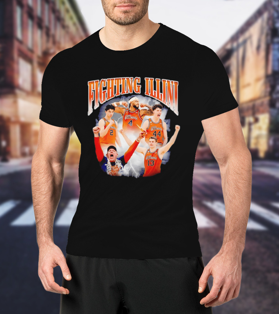 Fighting Illini Brad Underwood Illinois Basketball Team Players T-Shirt