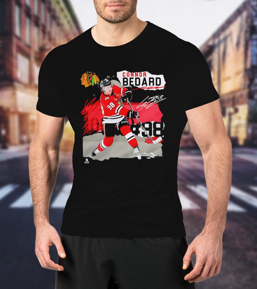 Chicago Blackhawks Connor Bedard 98 Fresh Ice Hockey Dynamic T-Shirt