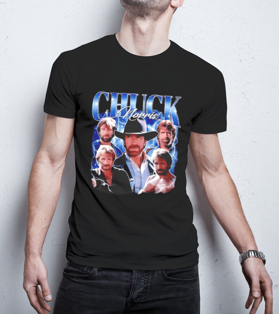 Chuck Norris 1940 2026 Collage Of Iconic Action Hero T-Shirt
