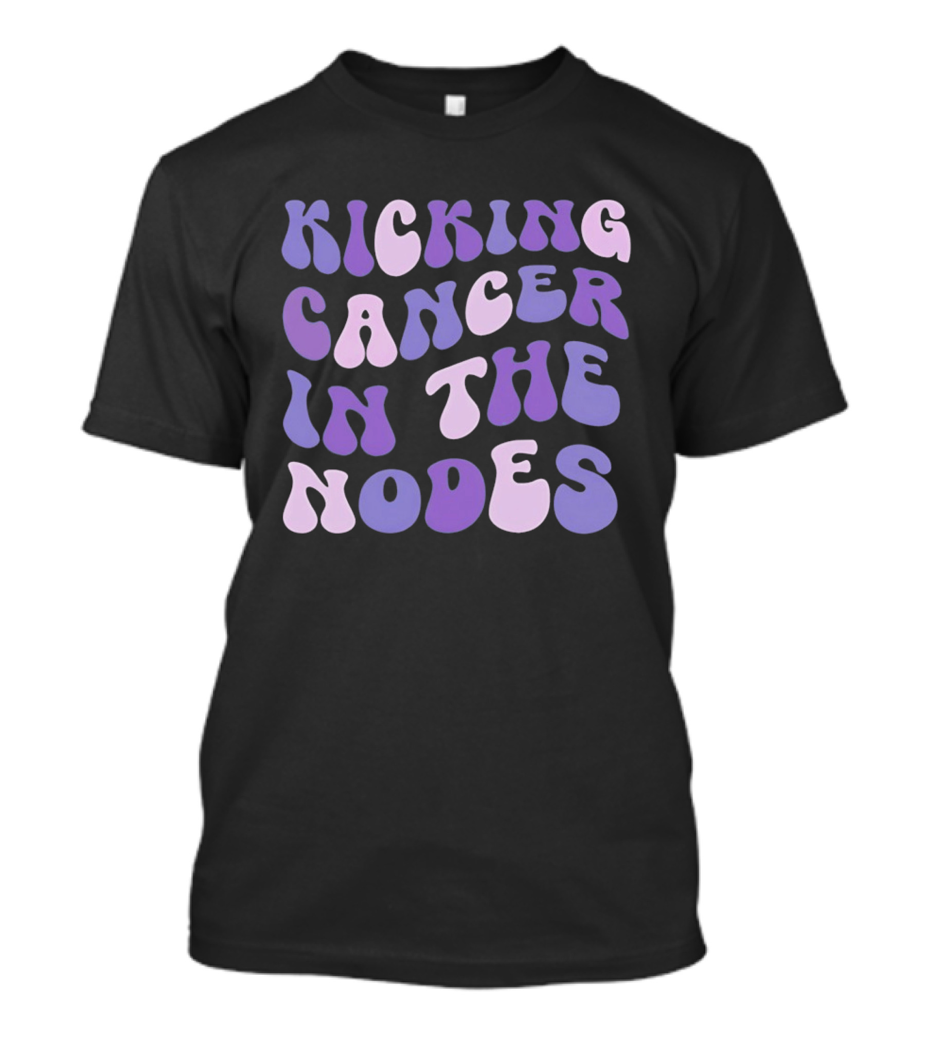 Kicking Cancer In The Nodes Retro Groovy T-Shirt