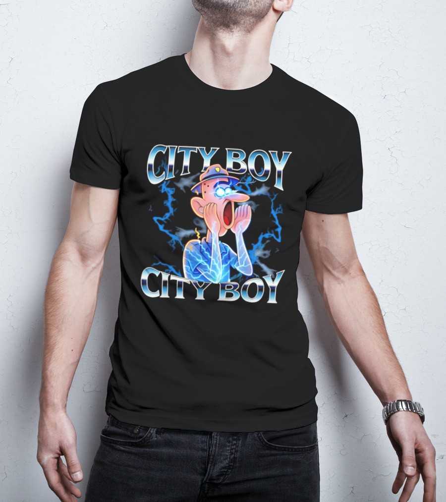 City Boy Brainrot Meme Reaction Cartoon Loud Expression T-Shirt