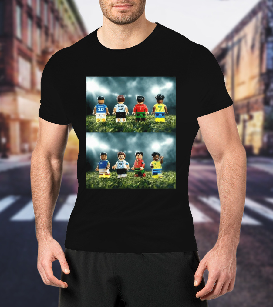 LEGO Football Legends FIFA World Cup 2026 Messi Ronaldo Mbappé Vinicius Junior Mini Figures T-Shirt