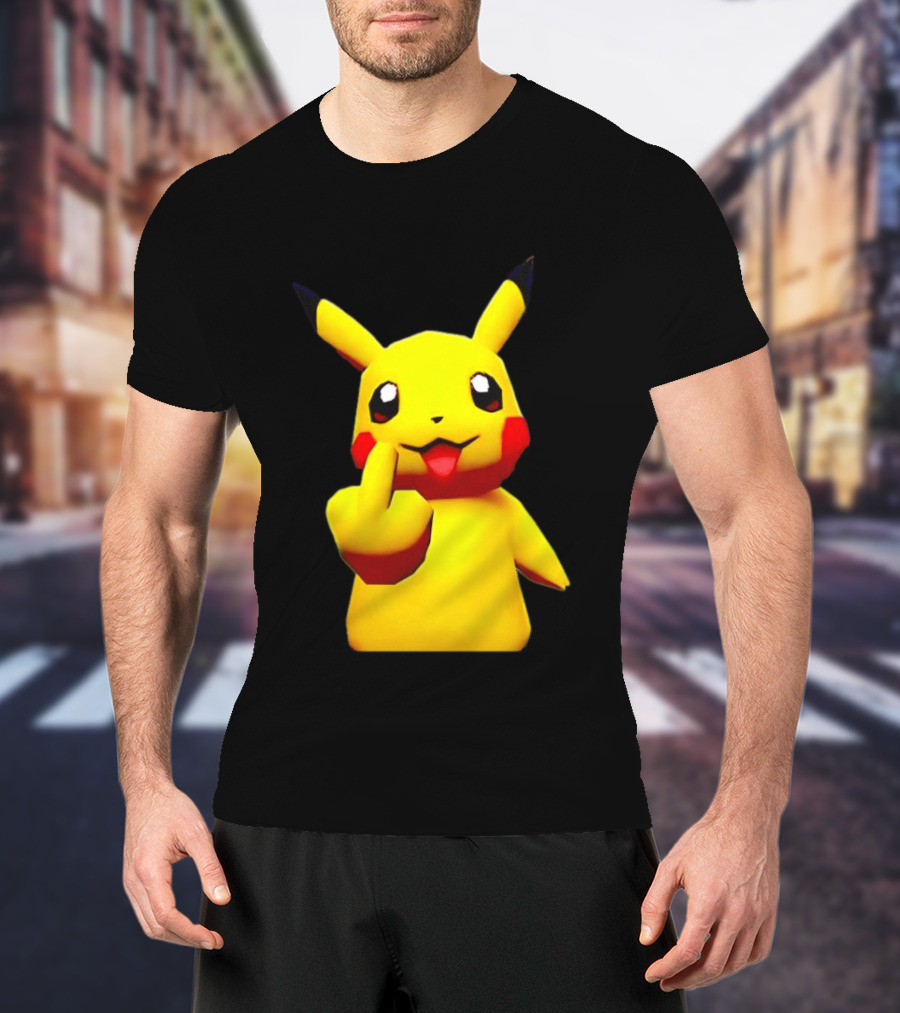 Pikachu Pokémon Middle Finger Gesture T-Shirt