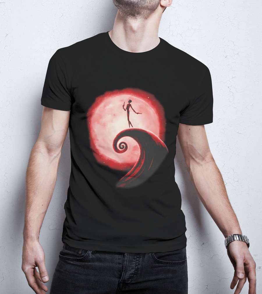Daredevil The Nightmare Before Christmas Crossover Red Moon Scene T-Shirt
