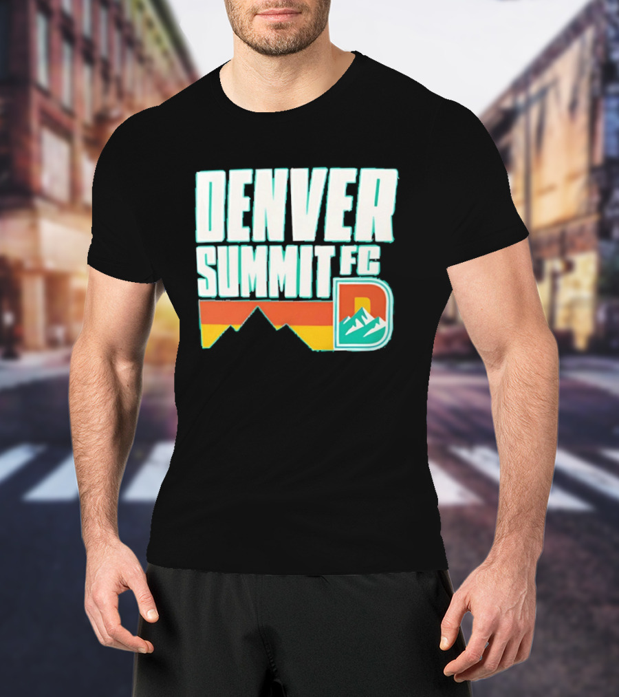 Denver Summit FC Mountains D Emblem Olive Wordmark T-Shirt