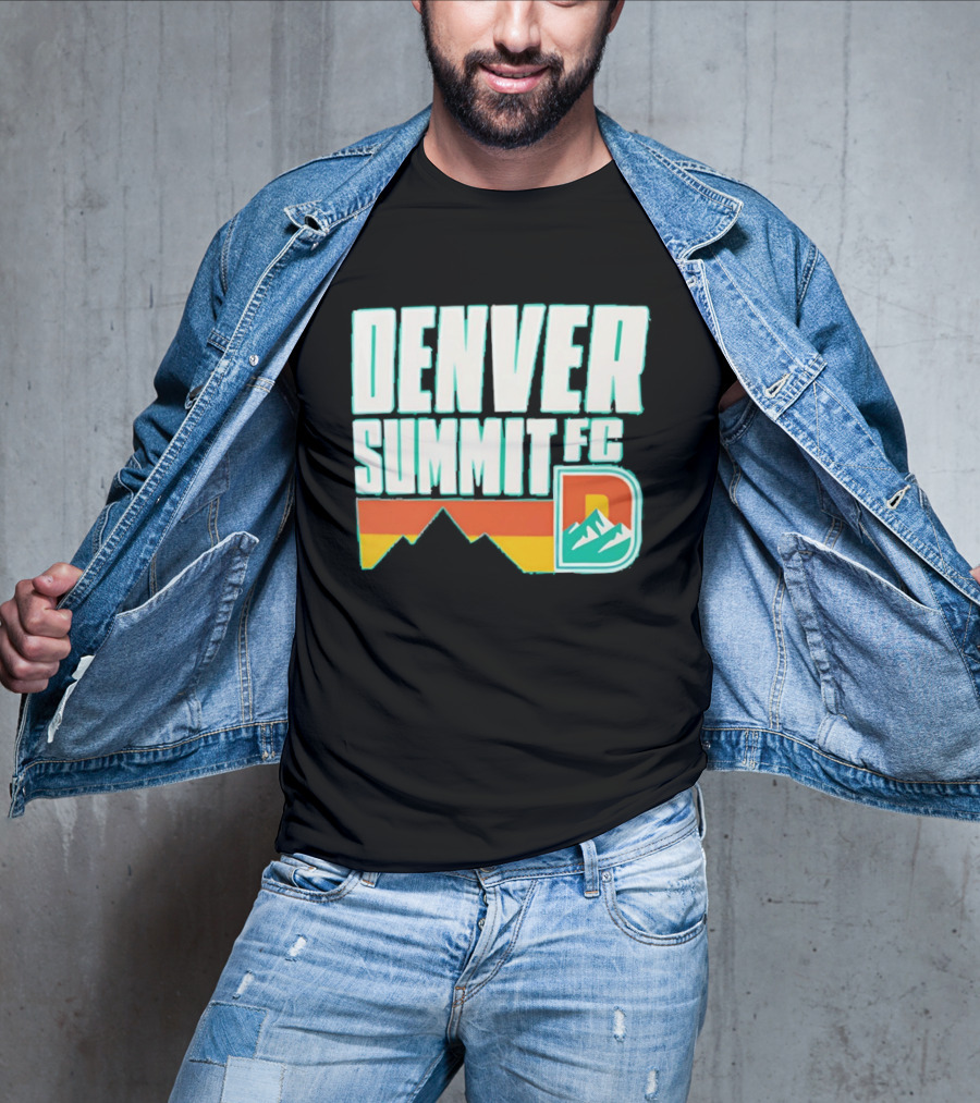 Denver Summit FC Mountains D Emblem Olive Wordmark T-Shirt