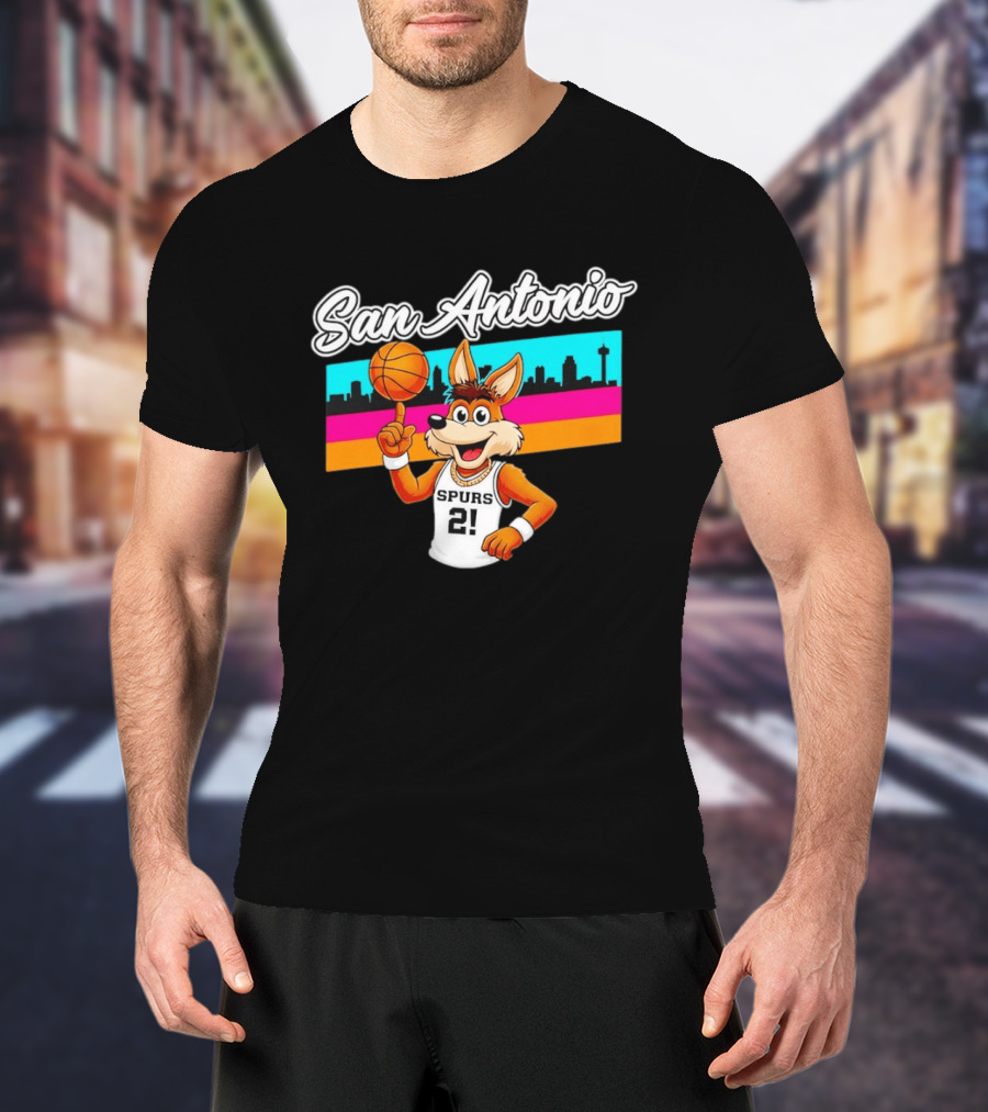 San Antonio Coyote Spurs Basketball Skyline 21 T-Shirt