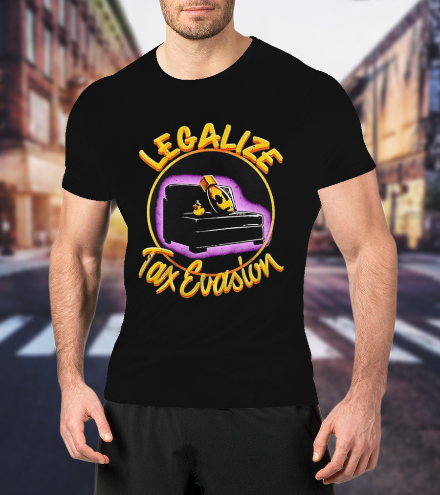 Legalize Tax Evasion The Fat Electrician Couch Potato Rubber Duck T-Shirt