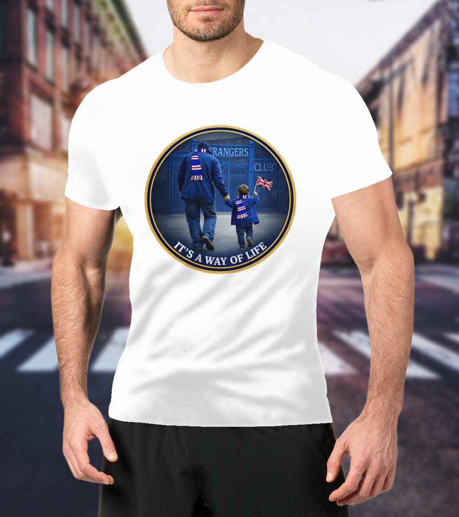 Rangers FC It's A Way Of Life Union Jack Flag Fans T-Shirt