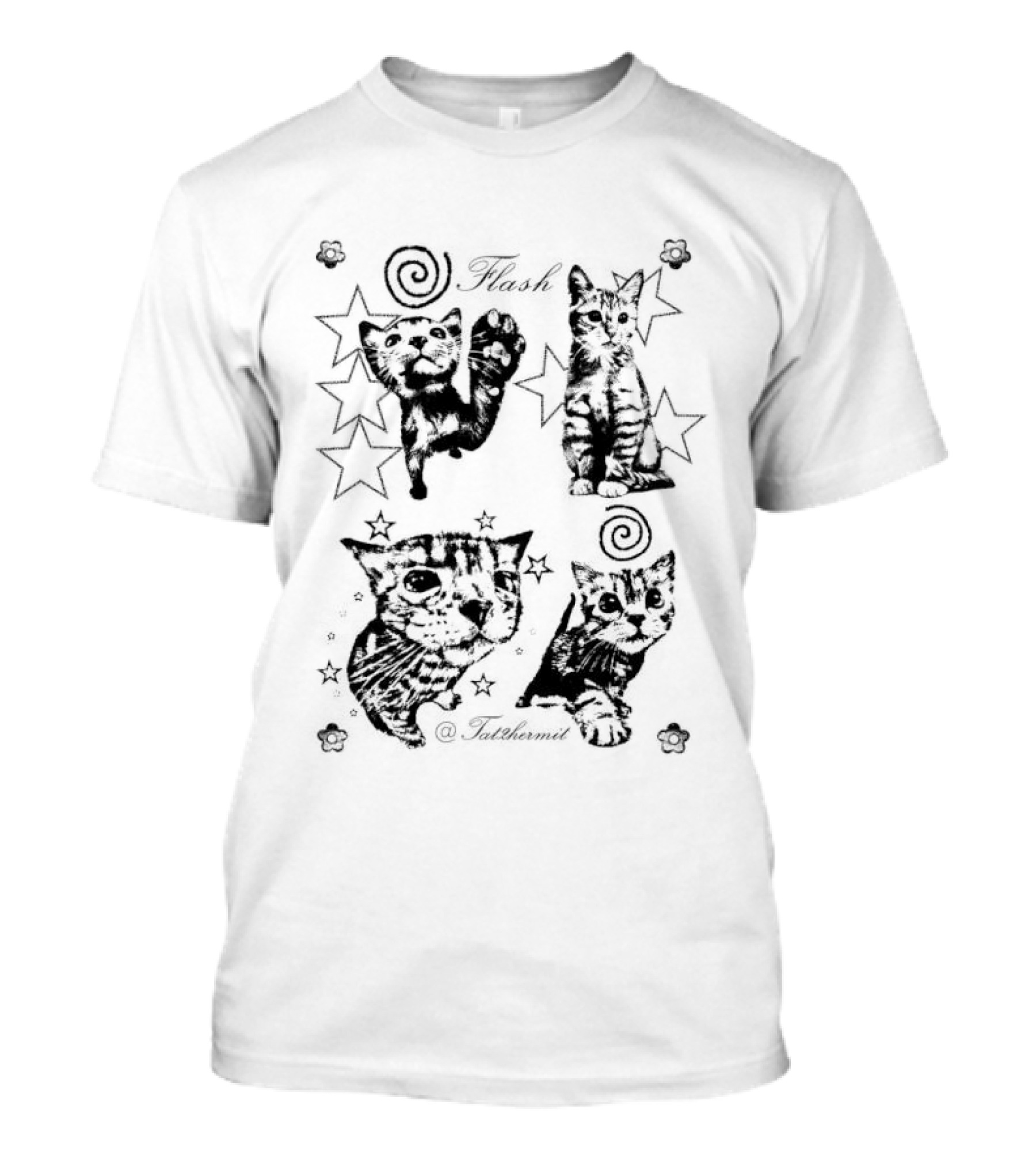 Cat Flash Jet2 Hermit Celestial Stars Spiral T-Shirt