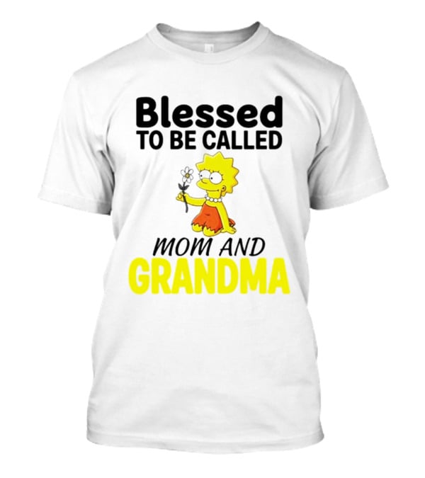 Blessed To Be Called Mom And Grandma Simpsons Character Holding Flower T-Shirt