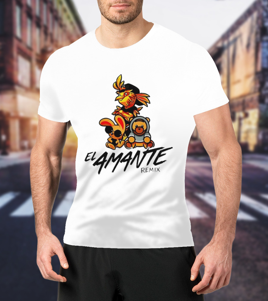El Amante Remix Cartoon Characters T-Shirt