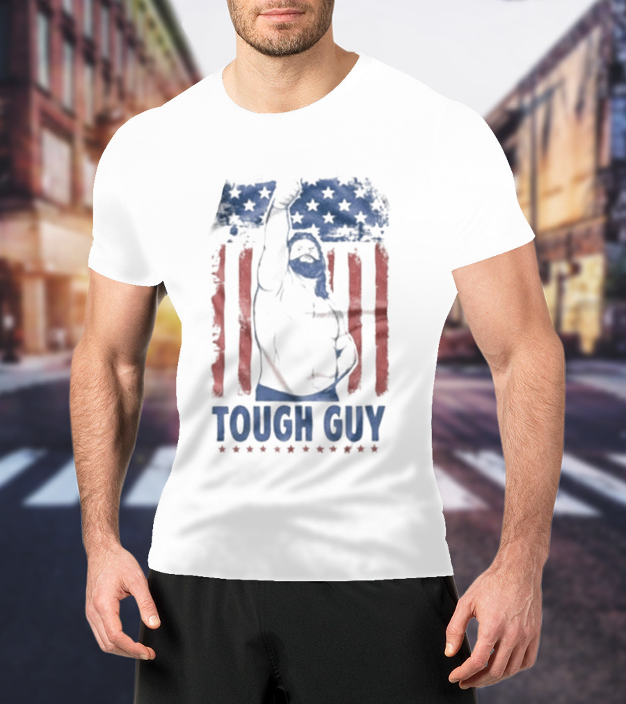 Hacksaw Jim Duggan Tough Guy American Flag Patriotic Wrestling T-Shirt