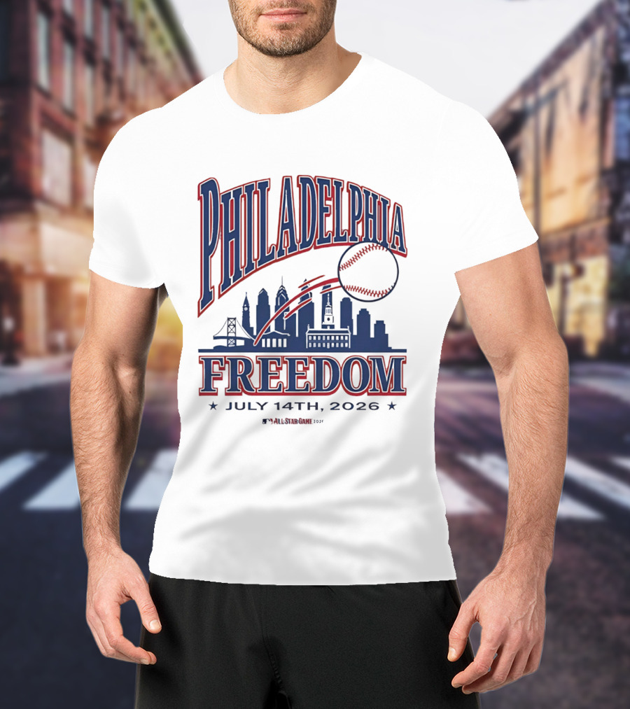 Philadelphia Phillies Light Blue Elton John Philadelphia Freedom July 14th 2026 All Star Game T-Shirt