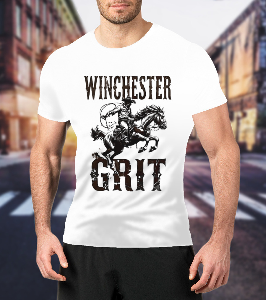 Winchester Grit Cowboys Horses Western Rider T-Shirt