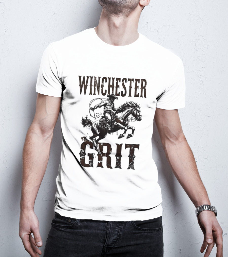 Winchester Grit Cowboys Horses Western Rider T-Shirt