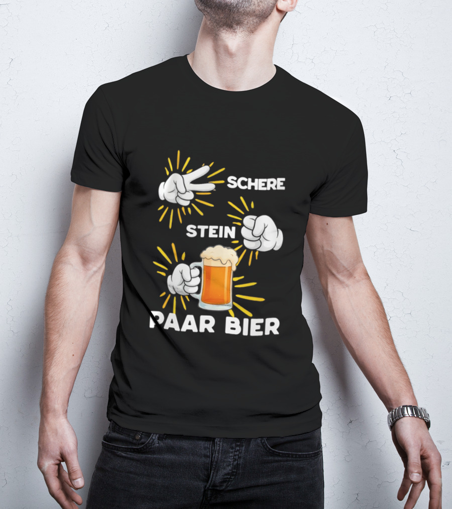 Bachelor Party Schere Stein Paar Bier Fun Celebration T-Shirt
