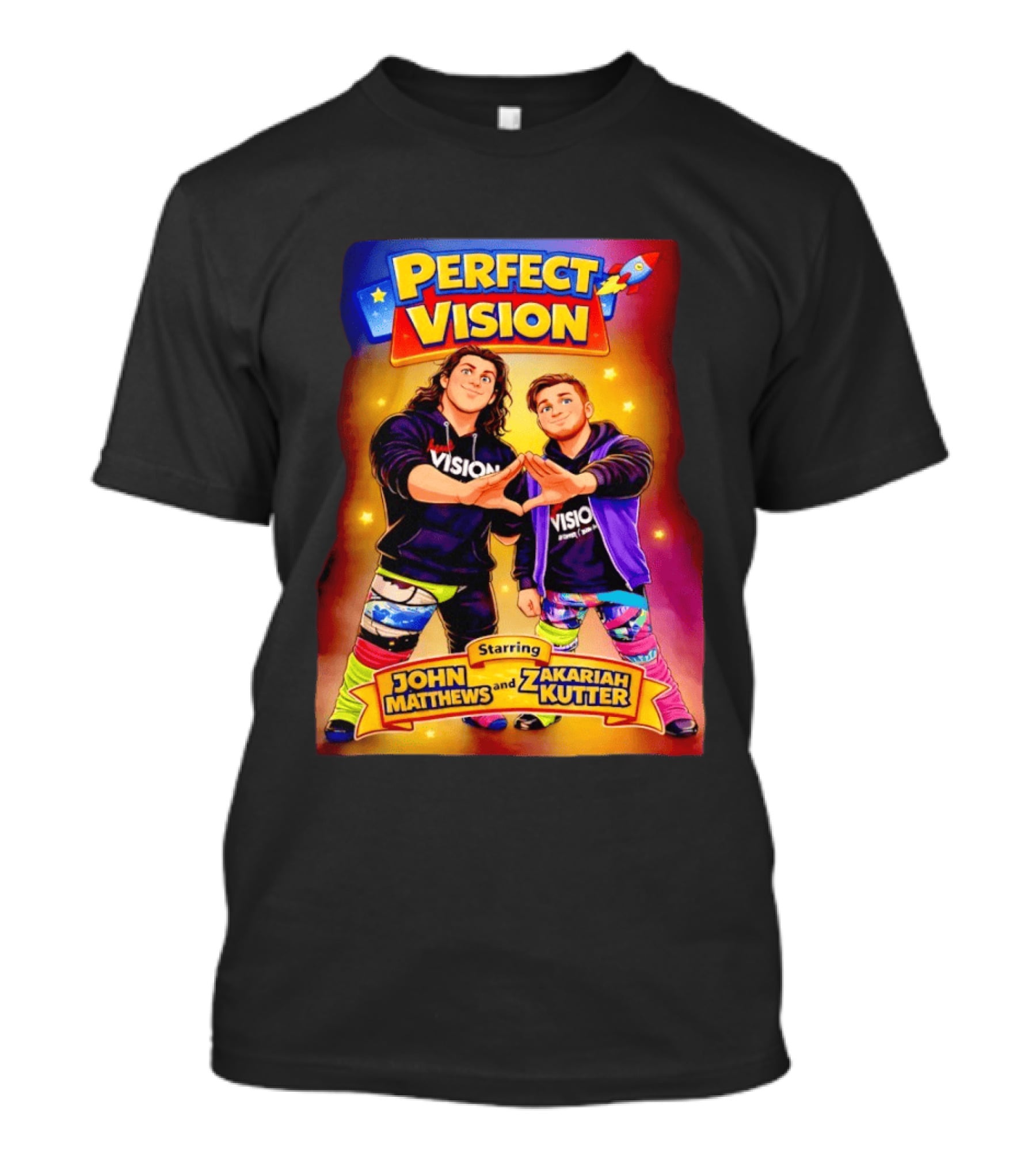 Perfect Vision Starring John Matthews And Zakariah Kutter Rocket T-Shirt