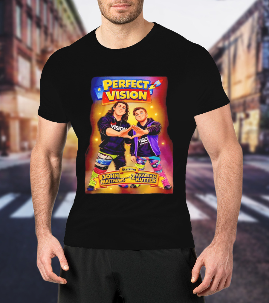 Perfect Vision Starring John Matthews And Zakariah Kutter Rocket T-Shirt